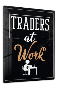 Traders at Work premium metal wall art – front view