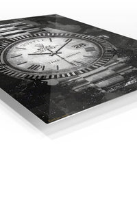 Time Is Money Watch premium metal wall art – angled view