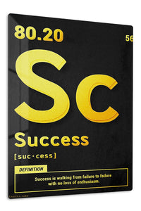 Success Definition Typography premium metal wall art – front view