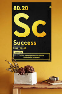 Success Definition Typography metal wall art displayed in a modern interior