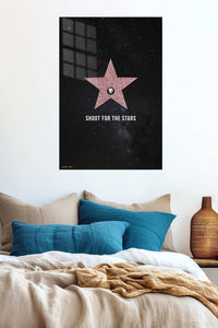 Shoot for the Stars metal wall art displayed in a contemporary living space