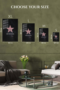 EMESA metal wall art size comparison guide for Shoot for the Stars
