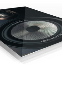 Silent Moves Loud Results Speaker premium metal wall art – angled view