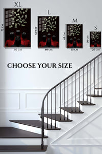 EMESA metal wall art size comparison guide for Rain of Banknotes