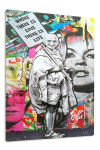 Where There Is Love Street Art Collage premium metal wall art – front view