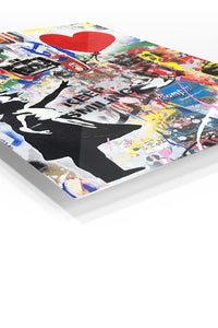Keep Smiling Street Art Collage premium metal wall art – angled view
