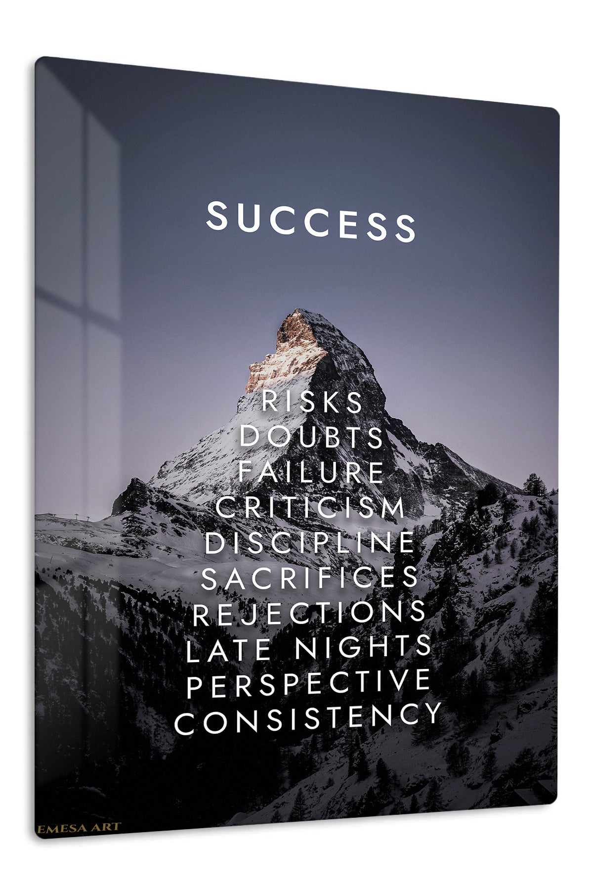 Success Through the Climb premium metal wall art – front view