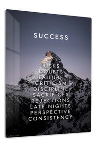 Success Through the Climb premium metal wall art – front view