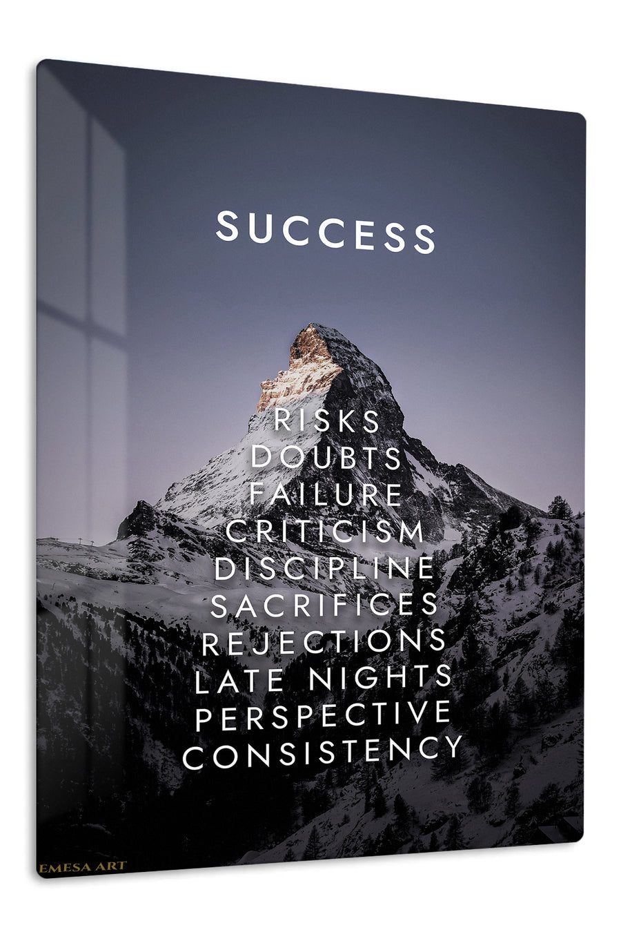Success Through the Climb premium metal wall art – front view
