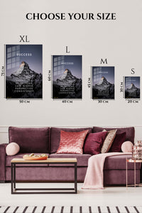 EMESA metal wall art size comparison guide for Success Through the Climb