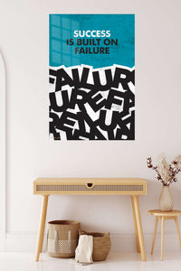 Success Built on Failure metal wall art displayed in a contemporary living space