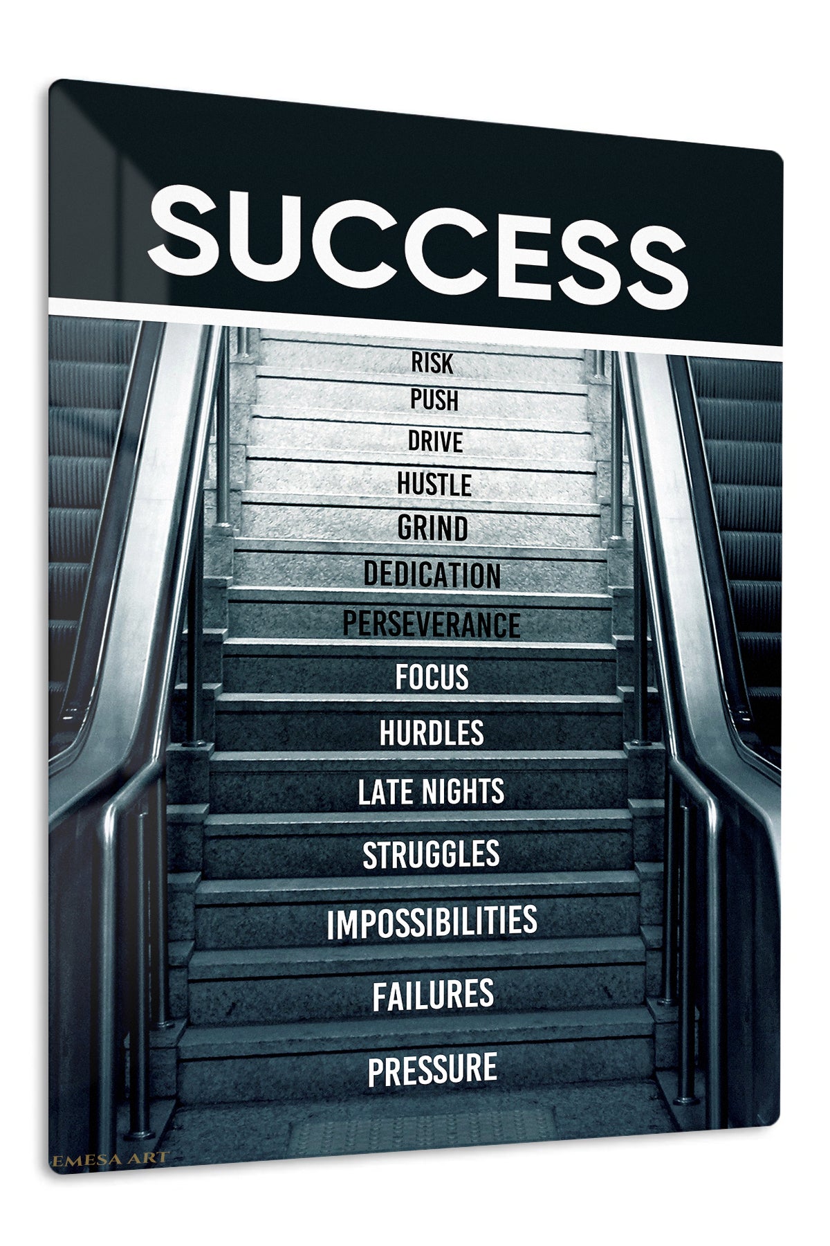 Success Is Built on the Climb premium metal wall art – front view