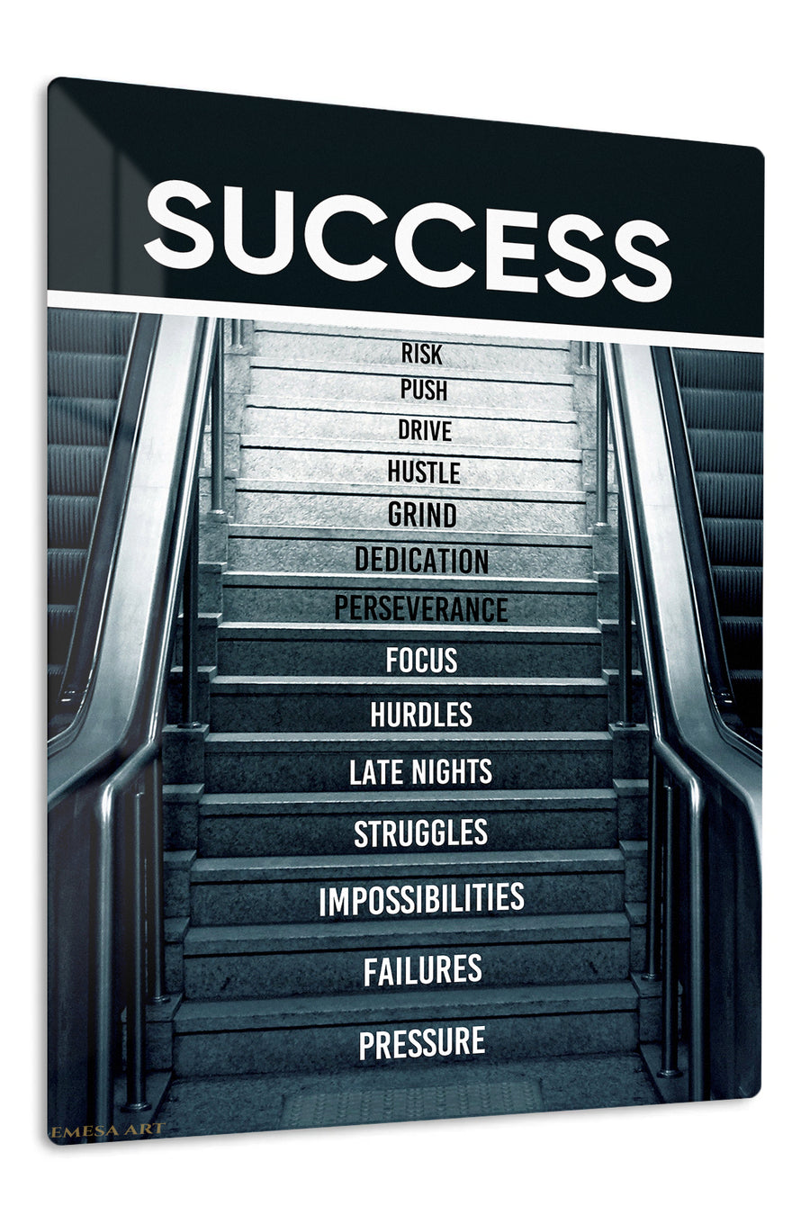Success Is Built on the Climb premium metal wall art – front view