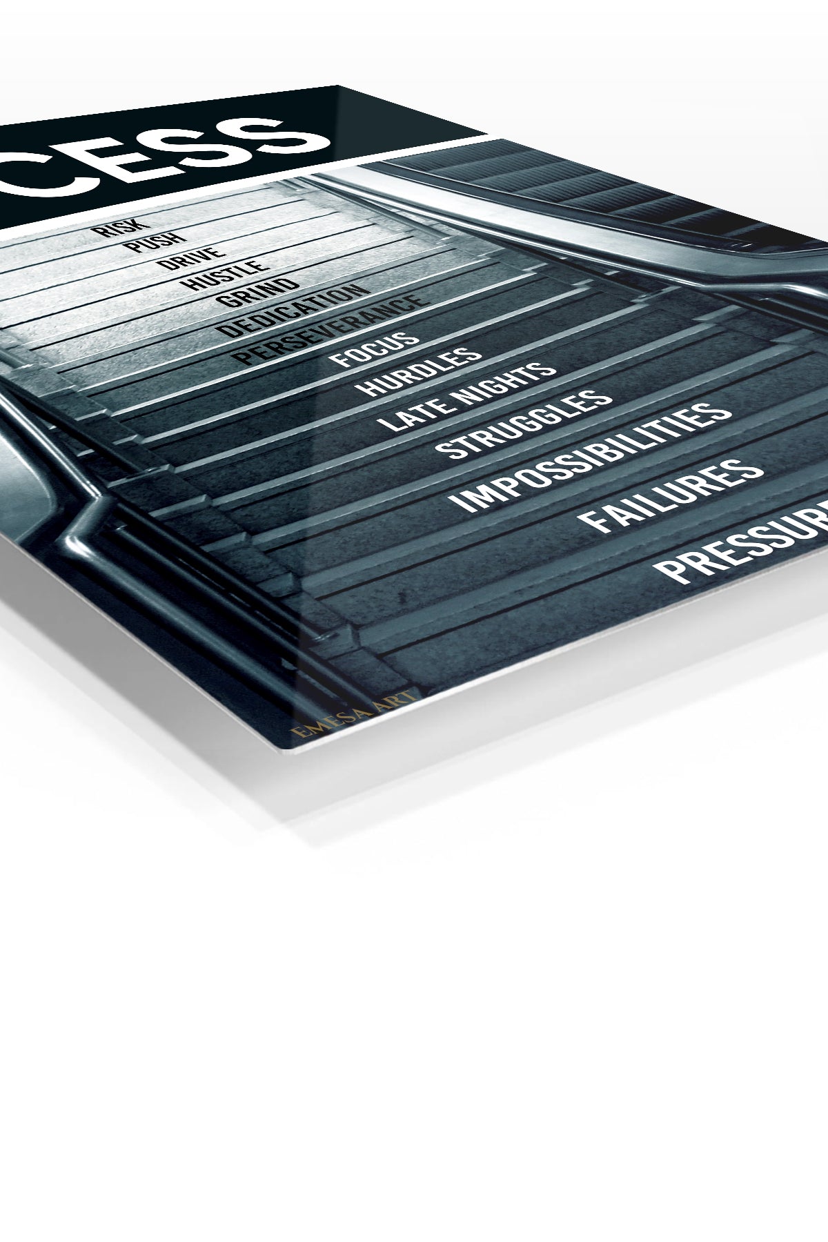 Success Is Built on the Climb premium metal wall art – angled view