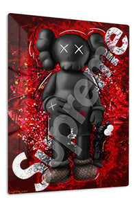 Red Riot X-Eyed Figure premium metal wall art – front view