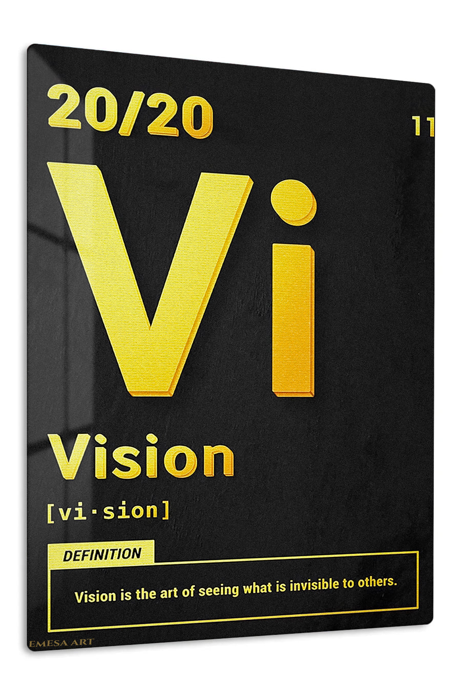 Golden Vision Definition premium metal wall art – front view