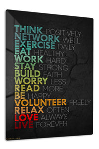 Live Positive Daily premium metal wall art – front view