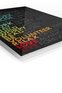 Live Positive Daily premium metal wall art – angled view
