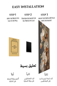 Magnetic mounting installation guide for Ivory Orchid Cascade metal wall art
