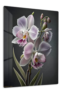 Lilac Orchid Elegance premium metal wall art – front view