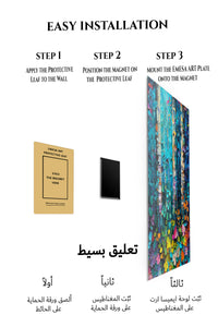 Magnetic mounting installation guide for Vivid Birch Garden metal wall art