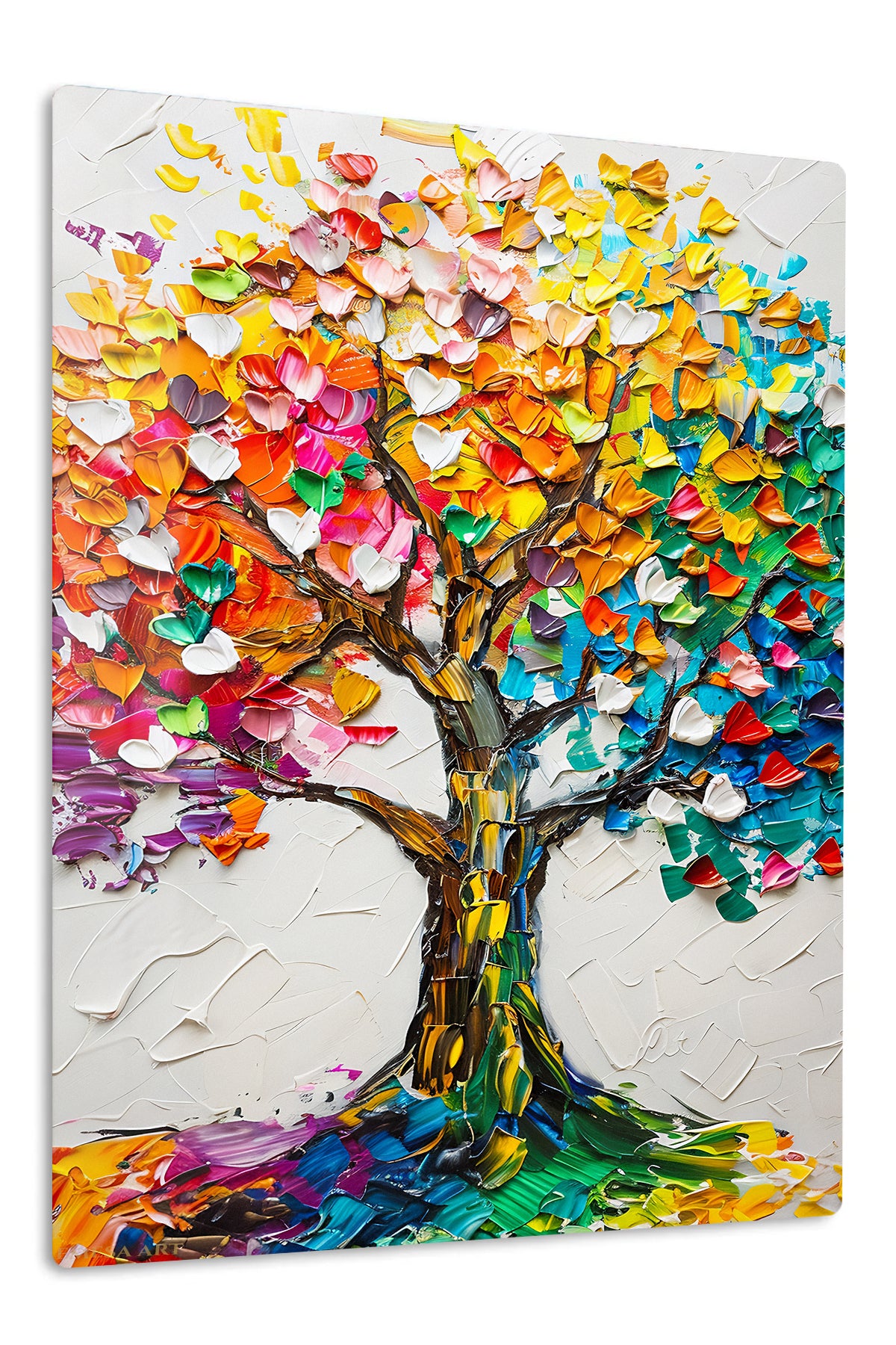 Blooming Color Tree premium metal wall art – front view