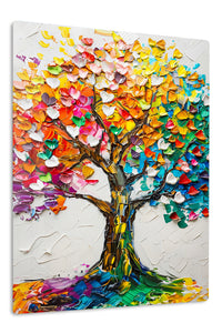 Blooming Color Tree premium metal wall art – front view
