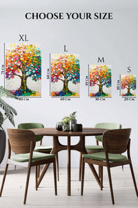 EMESA metal wall art size comparison guide for Blooming Color Tree