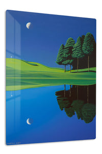 Moonlit Green Reflection premium metal wall art – front view