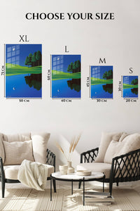 EMESA metal wall art size comparison guide for Moonlit Green Reflection