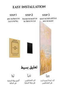 Magnetic mounting installation guide for Golden Meadow Morning metal wall art