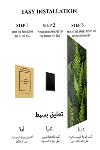 Magnetic mounting installation guide for Lush Green Fern Canopy metal wall art