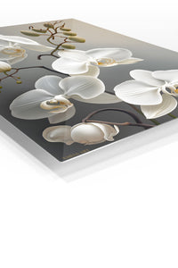 White Orchid Elegance premium metal wall art – angled view