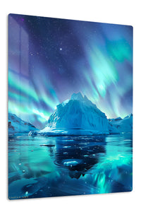 Aurora Iceberg Reflections premium metal wall art – front view