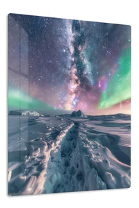 Aurora Over Frozen Ridge premium metal wall art – front view