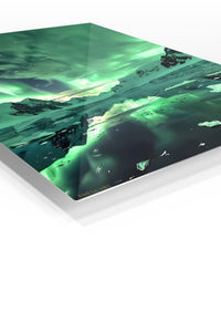 Aurora Over Frozen Lake premium metal wall art – angled view