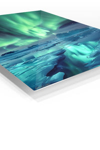 Aurora Over Frozen Shore premium metal wall art – angled view