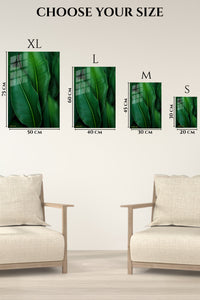 EMESA metal wall art size comparison guide for Emerald Tropical Leaf Canopy