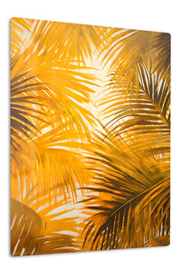 Golden Palm Canopy premium metal wall art – front view