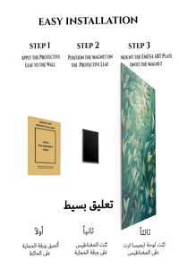 Magnetic mounting installation guide for Flowing Teal Botanical Garden metal wall art