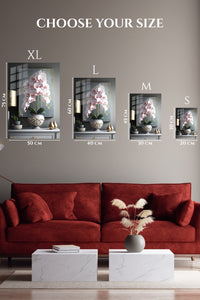EMESA metal wall art size comparison guide for Blush Orchid Cascade