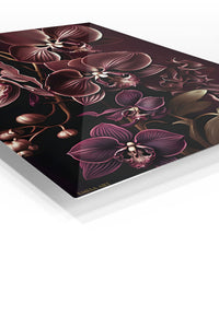 Midnight Orchid Reverie premium metal wall art – angled view