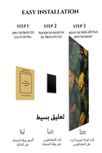 Magnetic mounting installation guide for Golden Rainforest Leaves metal wall art