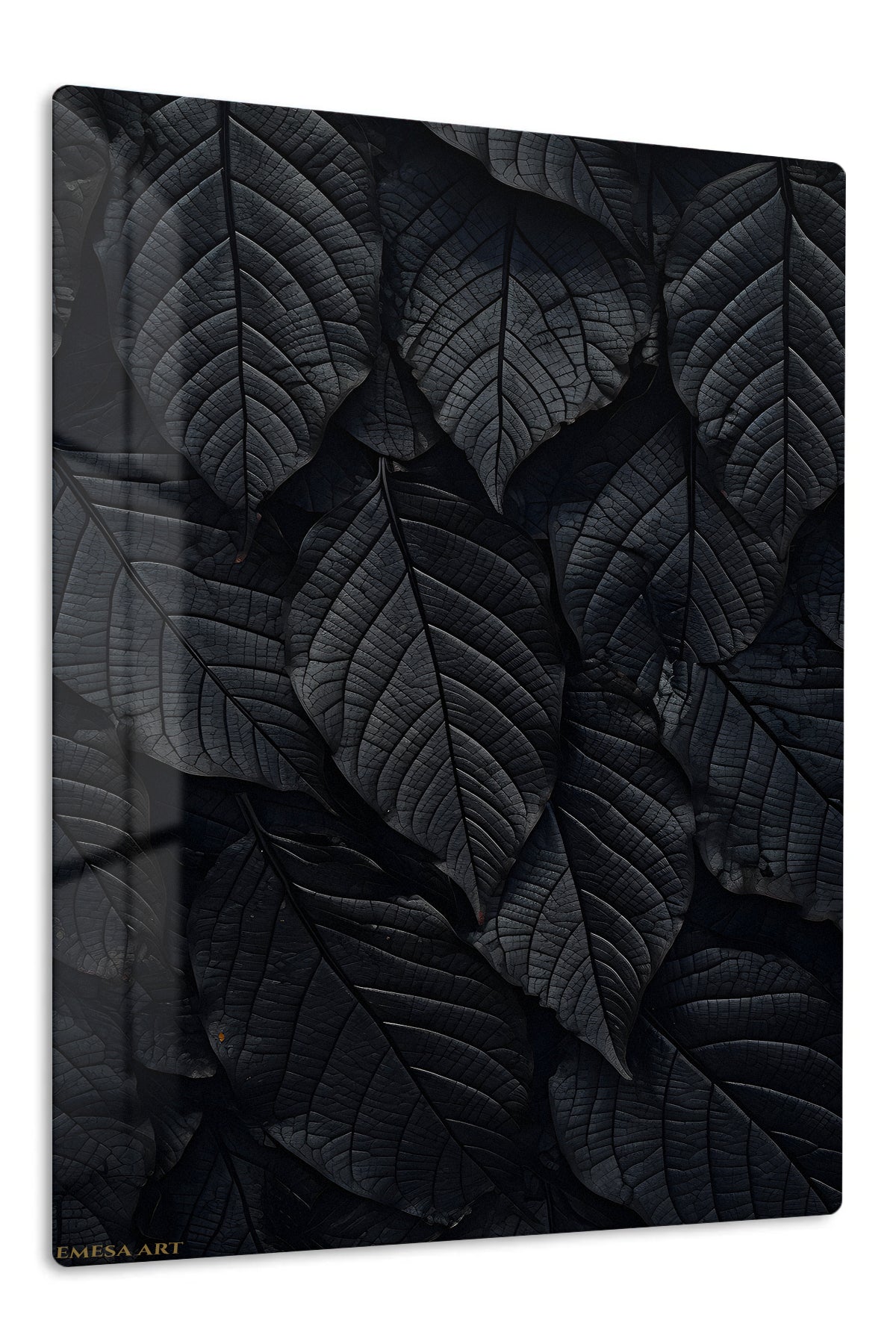 Midnight Leaf Canopy premium metal wall art – front view