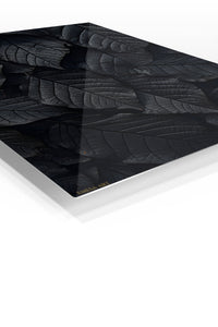 Midnight Leaf Canopy premium metal wall art – angled view