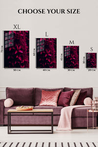 EMESA metal wall art size comparison guide for Crimson Botanical Shadows