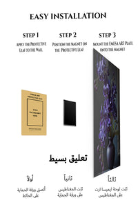 Magnetic mounting installation guide for Midnight Violet Orchids metal wall art