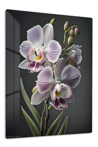 Lavender Orchid Elegance premium metal wall art – front view