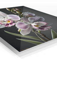 Lavender Orchid Elegance premium metal wall art – angled view