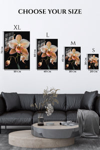 EMESA metal wall art size comparison guide for Blush Orchid Bloom